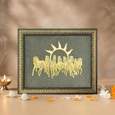 7 Horses on Raw Pyrite Frame